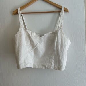 Abercrombie linen sweetheart crop tank